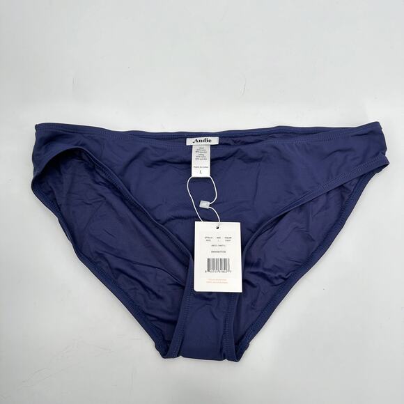 ANDIE SWIM NWT The Bikini Bottom in Navy // L - Picture 4 of 8